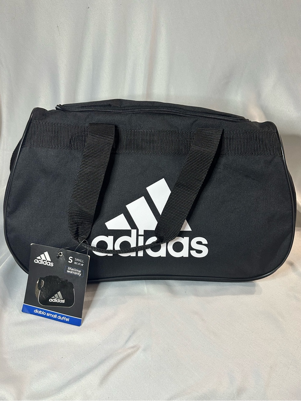 adidas Black Duffel Bag with White Logo